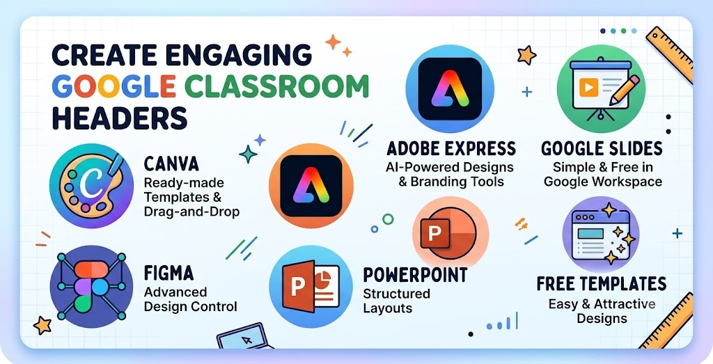 Online classroom page showing a customised header