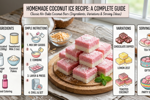 Homemade Coconut Ice Recipe: A Complete Guide to Making Classic No-Bake Coconut Bars with Ingredients, Variations, and Serving Ideas