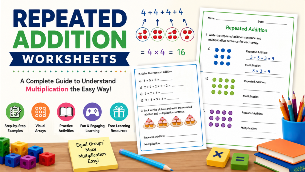 Repeated Addition Worksheets: Examples, Practice Questions and Teaching Tips