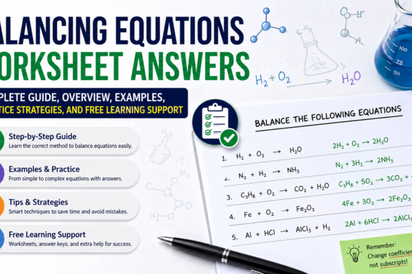 Balancing Equations Worksheet Answers: Complete Guide, Overview, Examples, Practice Strategies, and Free Learning Support
