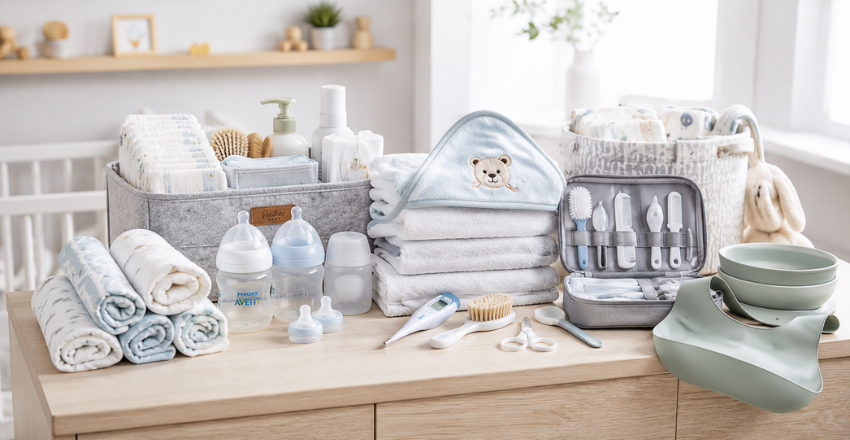 Budget-friendly baby shower presents wrapped and ready