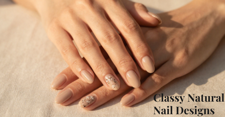 Neat nude manicure on short natural nails