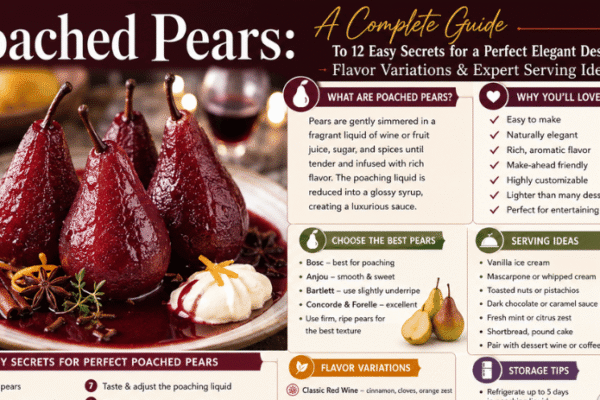Poached Pears: A Complete Guide To 12 Easy Secrets for a Perfect Elegant Dessert, Flavor Variations & Expert Serving Ideas
